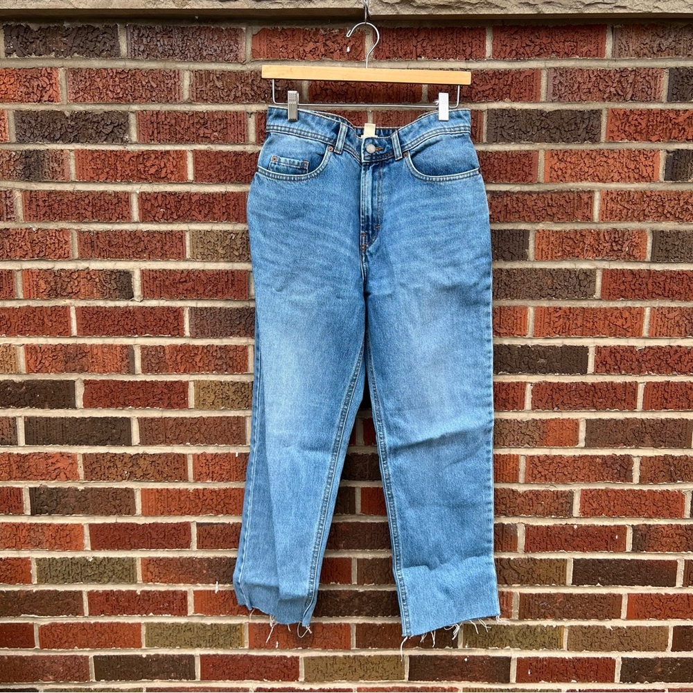 Roxy Light Blue Washed Cropped Straight Mid Rise Denim Jeans